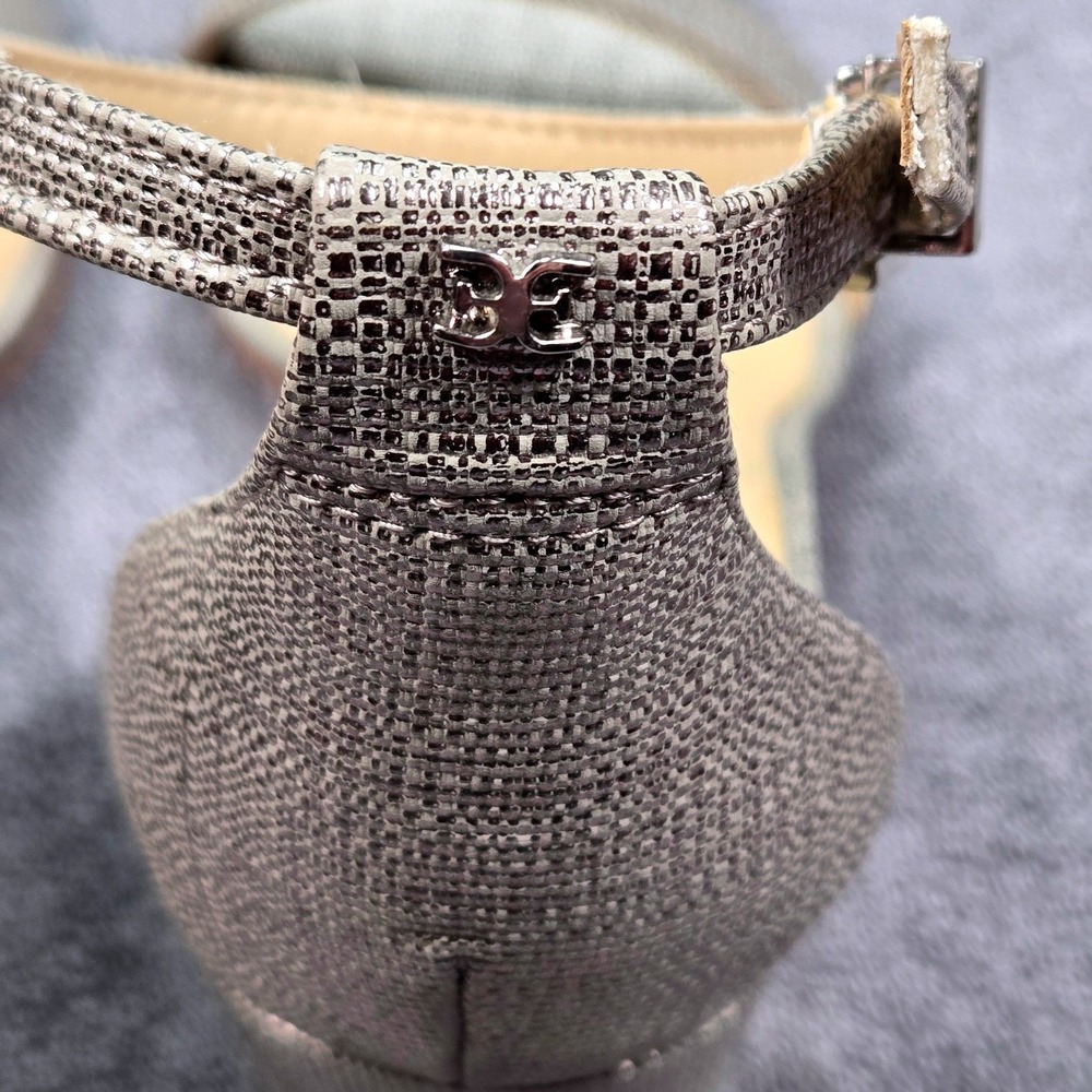 Sam Edelman Yaro Block Heel Sandals Womens 9M Champagne Silver Metallic - Picture 7 of 16
